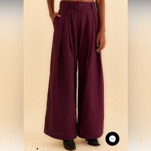 Farm Rio Burgundy Tailored Pant